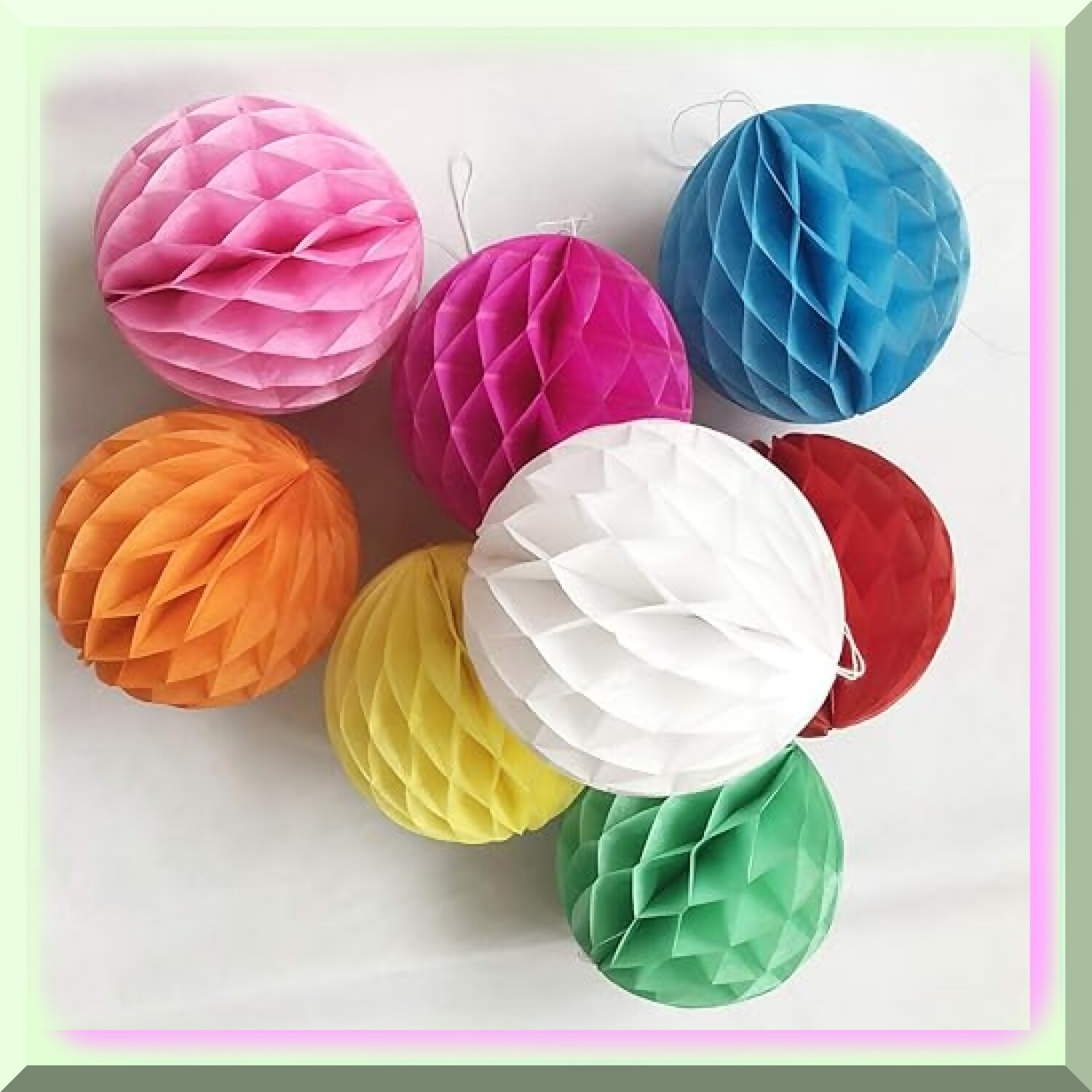 Colorful 10-inch Honeycomb Decor Balls Pack of 8
