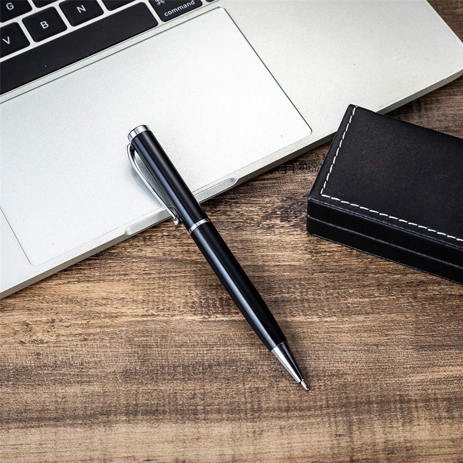 Belt Men Leather Black Set with Wallet Keychain Ballpoint Pen Sunglasses Watc…