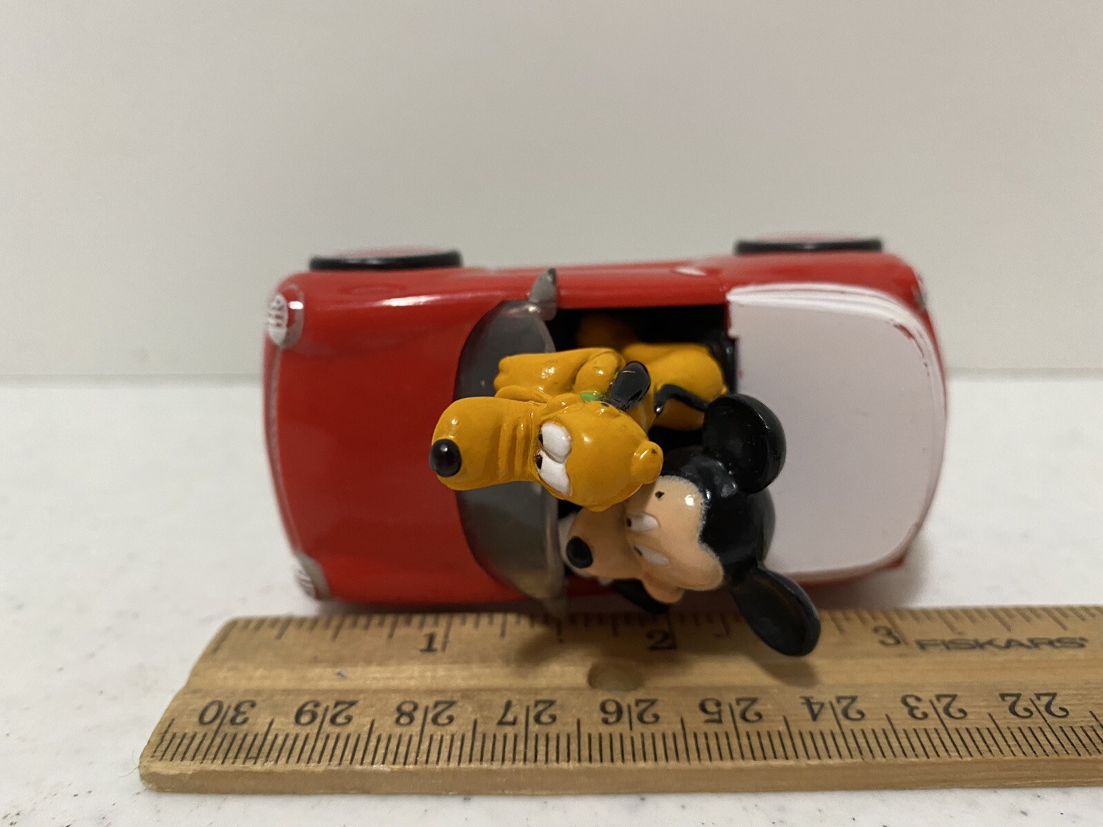DecoPac Mickey Mouse and Pluto in Rolling Red Car Cake Topper Disney