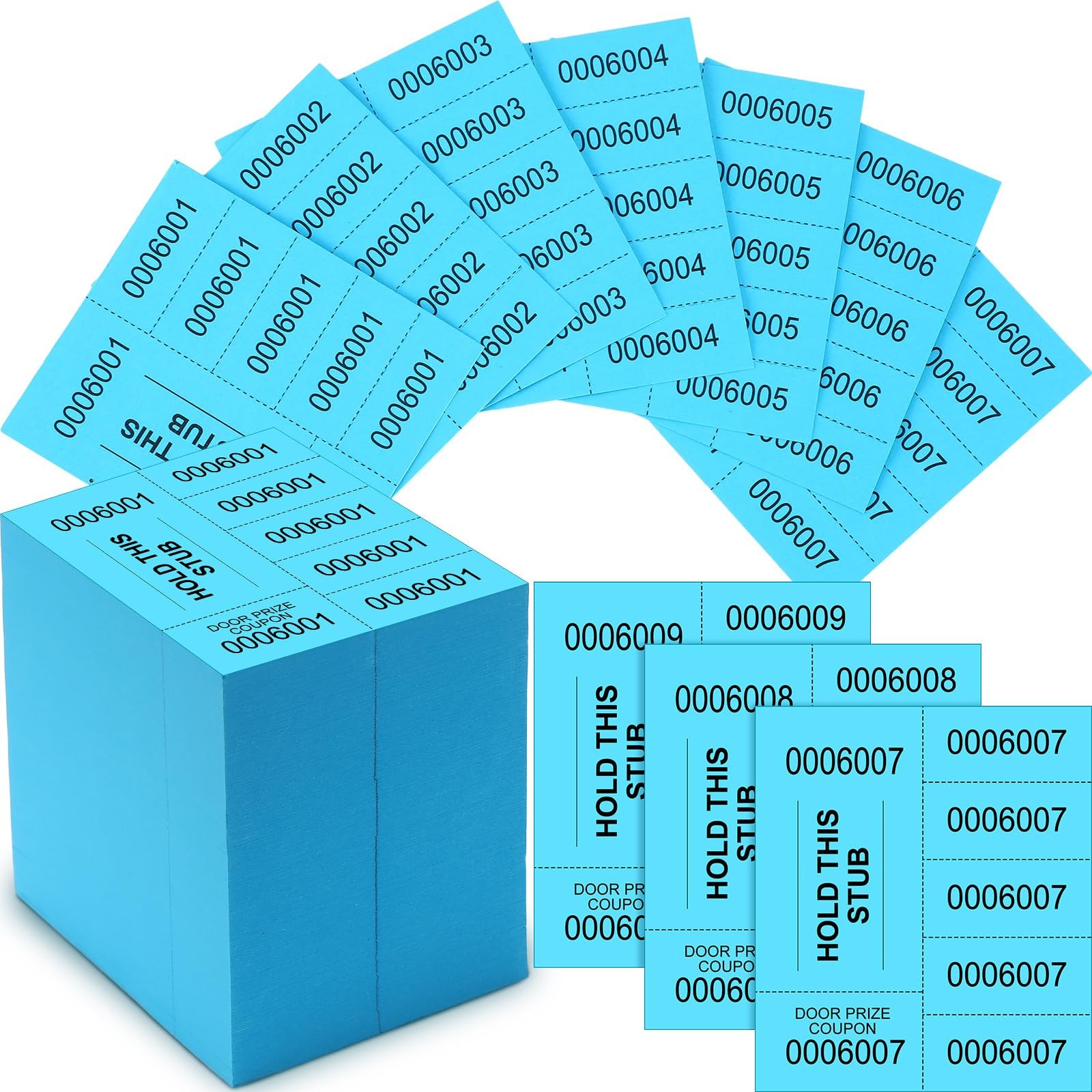 1000 Sheet 5 Bid Raffle Ticket Lake Blue Chinese Auction Event Carnival Reward