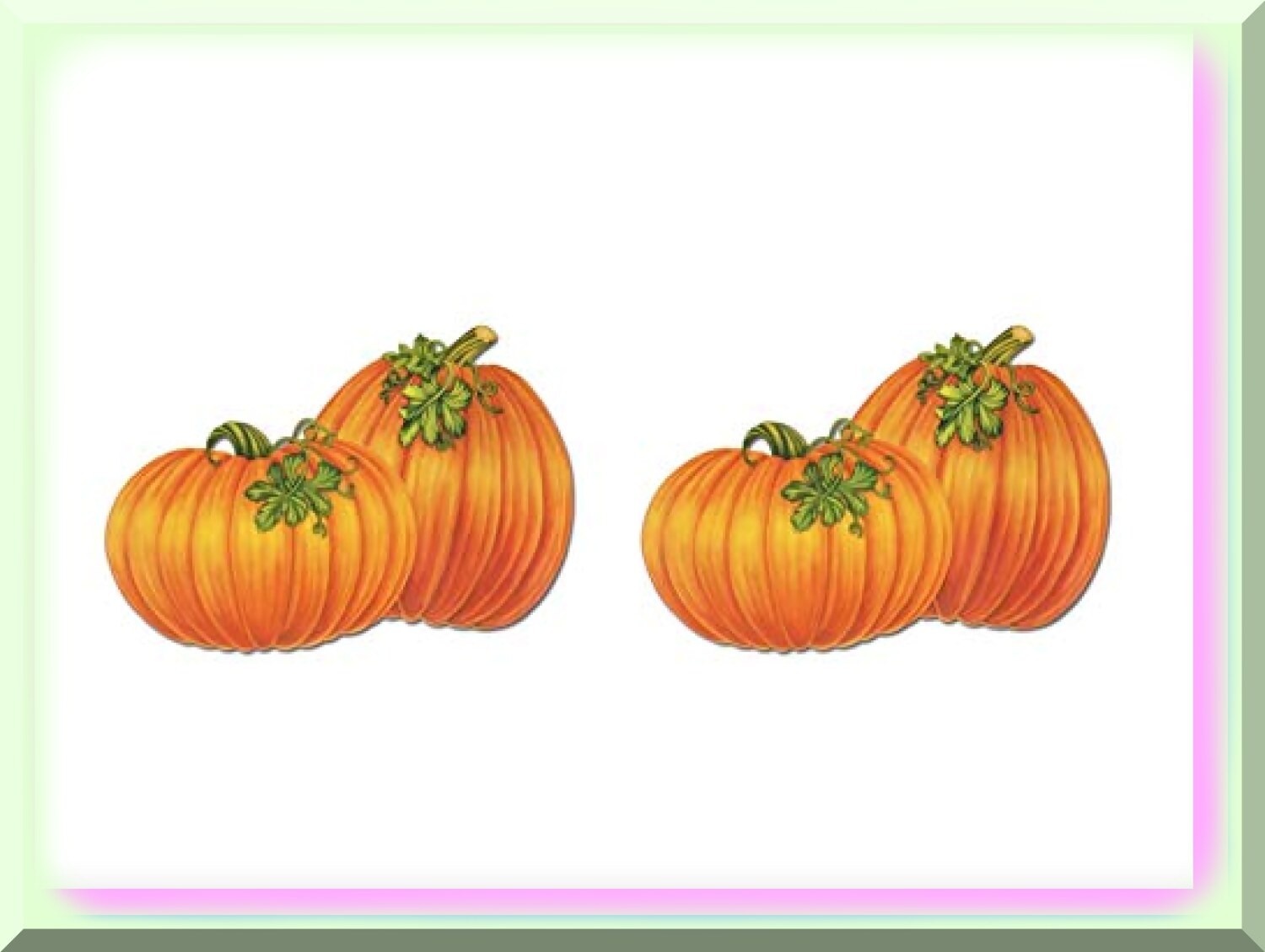 Set of four 16-inch fall pumpkin decorations