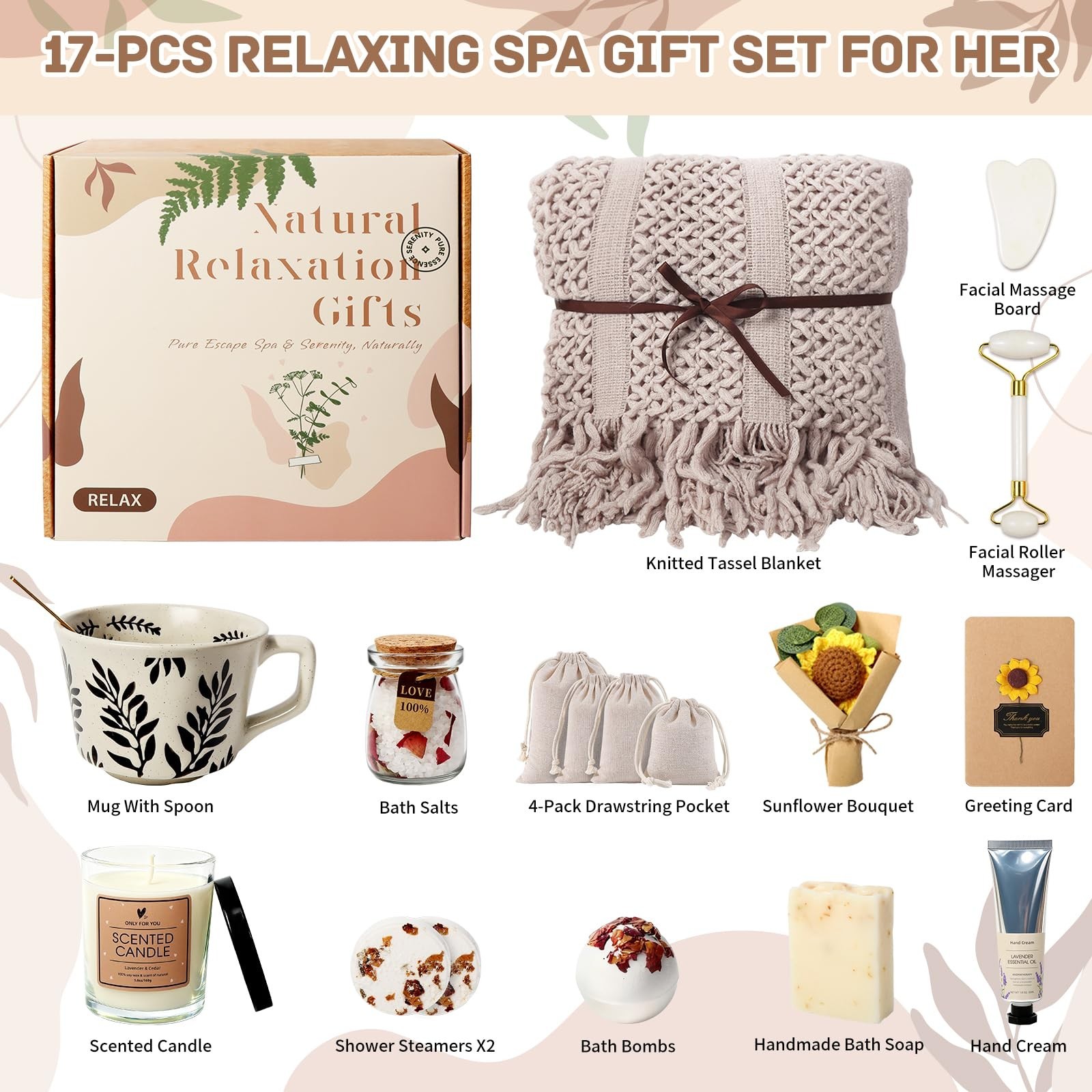 Birthday Gift for Women, Get Well Soon Self Care Package, Unique Gift Basket …