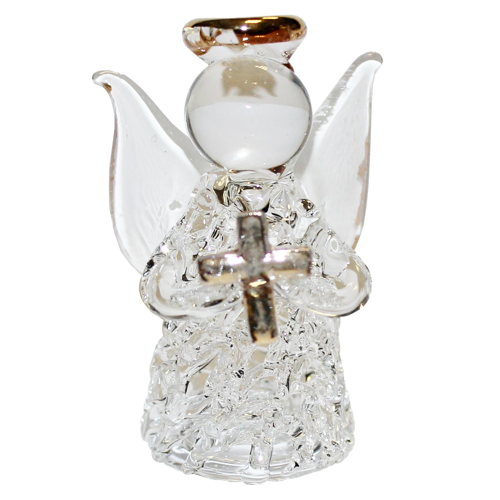 Baptism Glass Angel Ornament in Chest with Verse