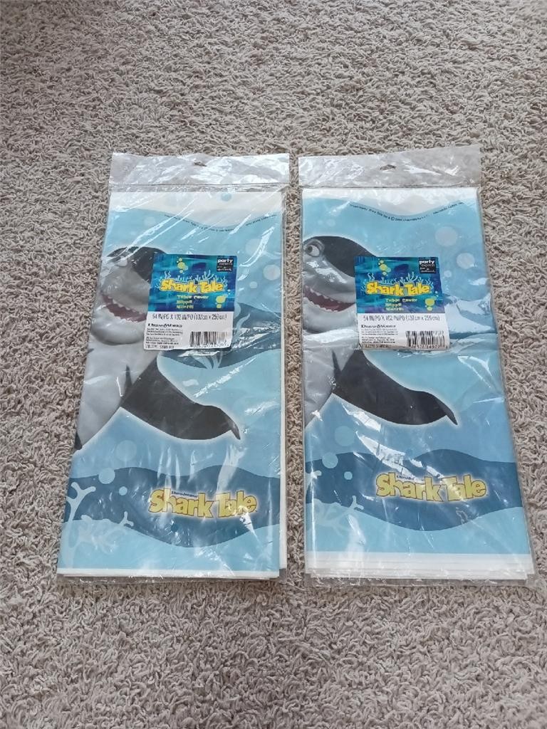 NEW A Shark’s Tale Shark Movie Tablecloth 2004 Party Supplies TableCover NRFB