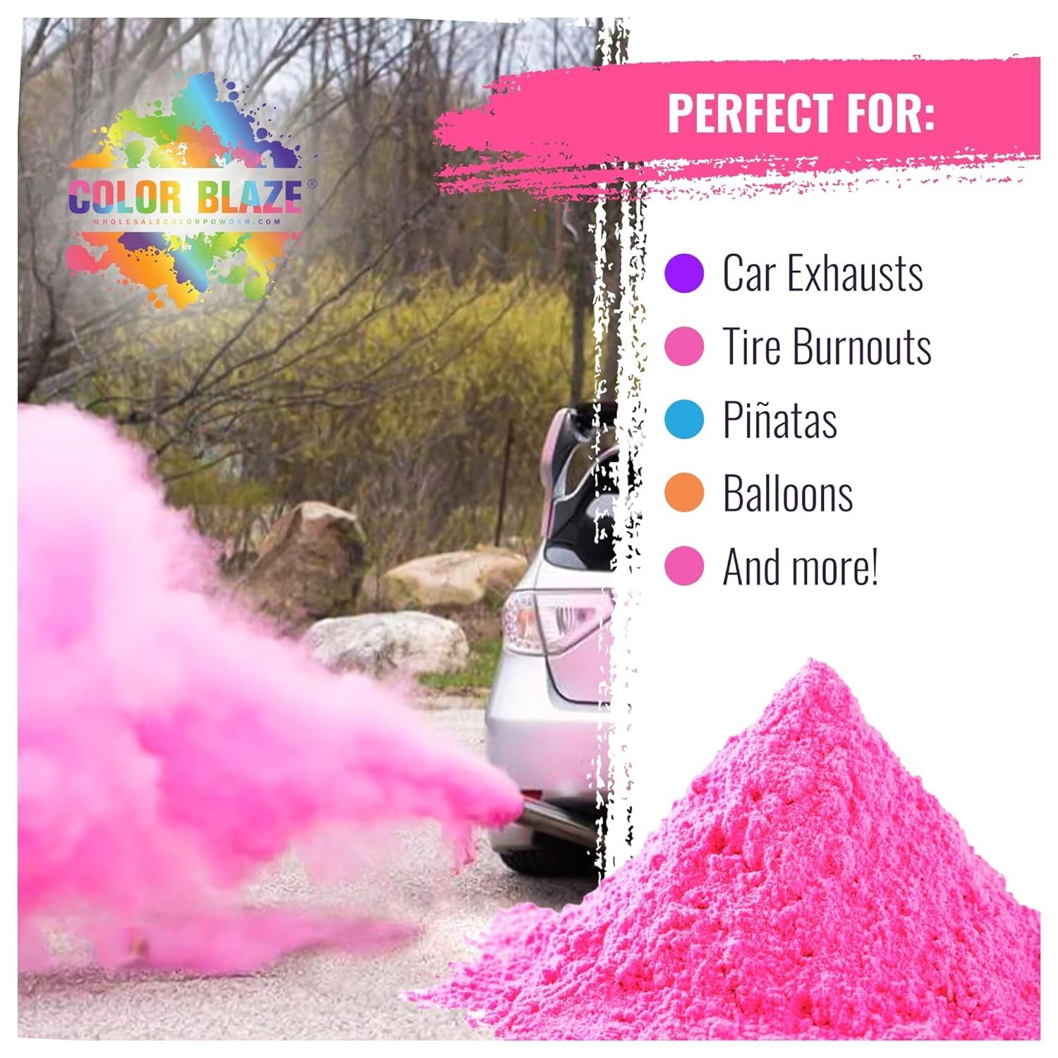 Color Blaze Gender Reveal Powder Packets – Blue – Set of 10, Baby Party, Boy