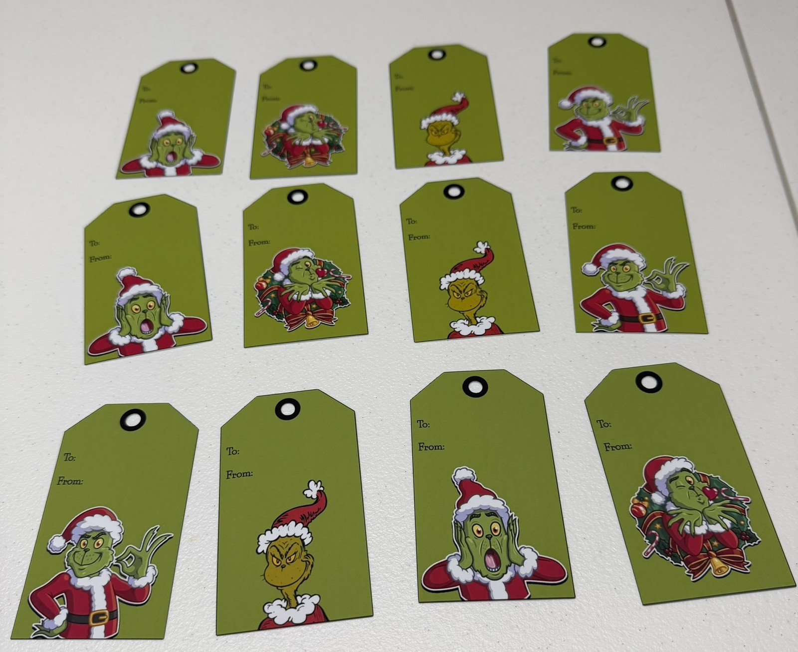 Christmas grinch Cardstock Gift Tags