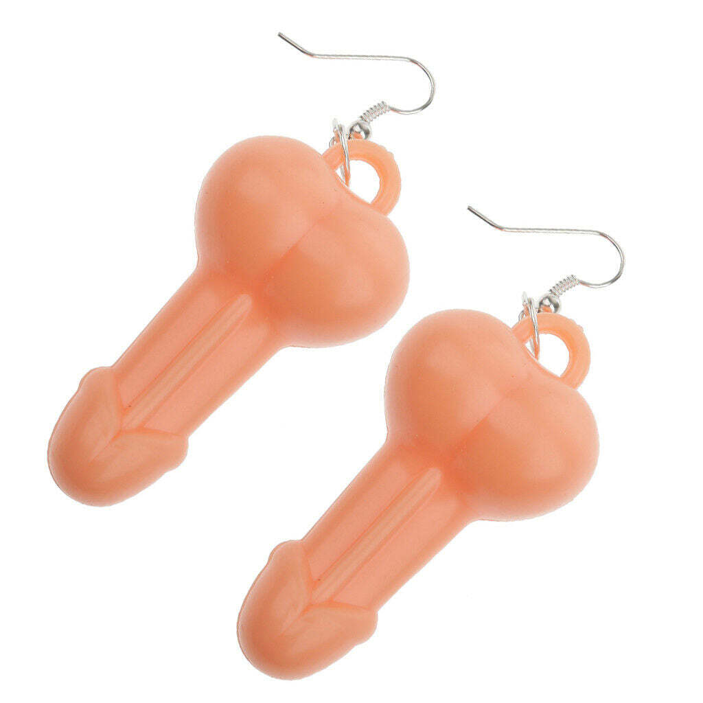 Funny Hen Party Nude Penis Dangle Earrings Naughty Bachelorette Hen Night Outfit
