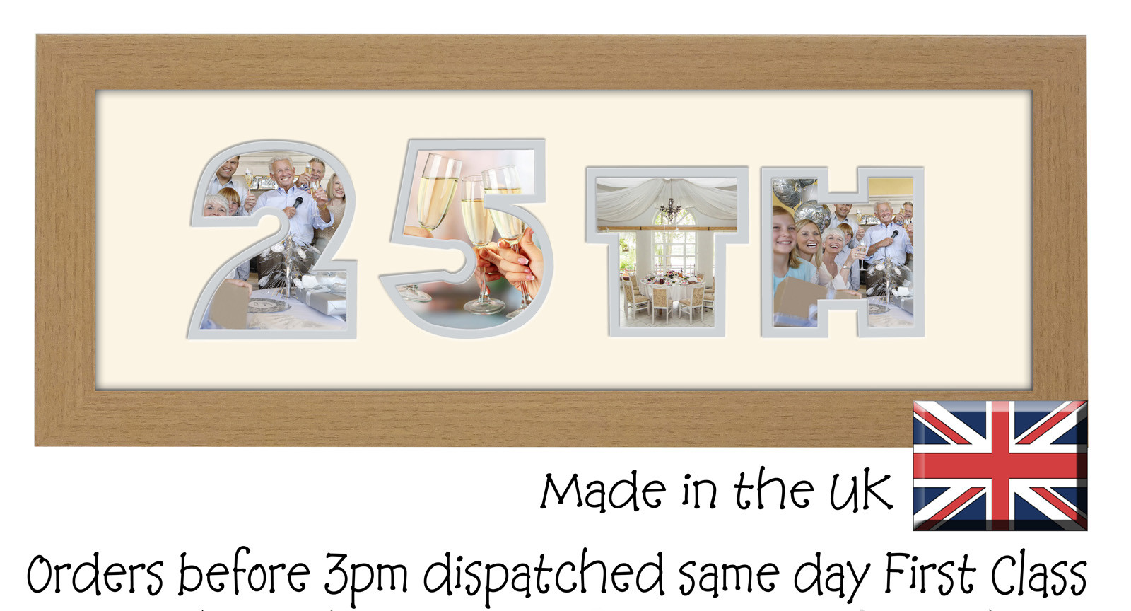25th Anniversary Photo Frame Gift Silver Wedding by Photos ina Word
