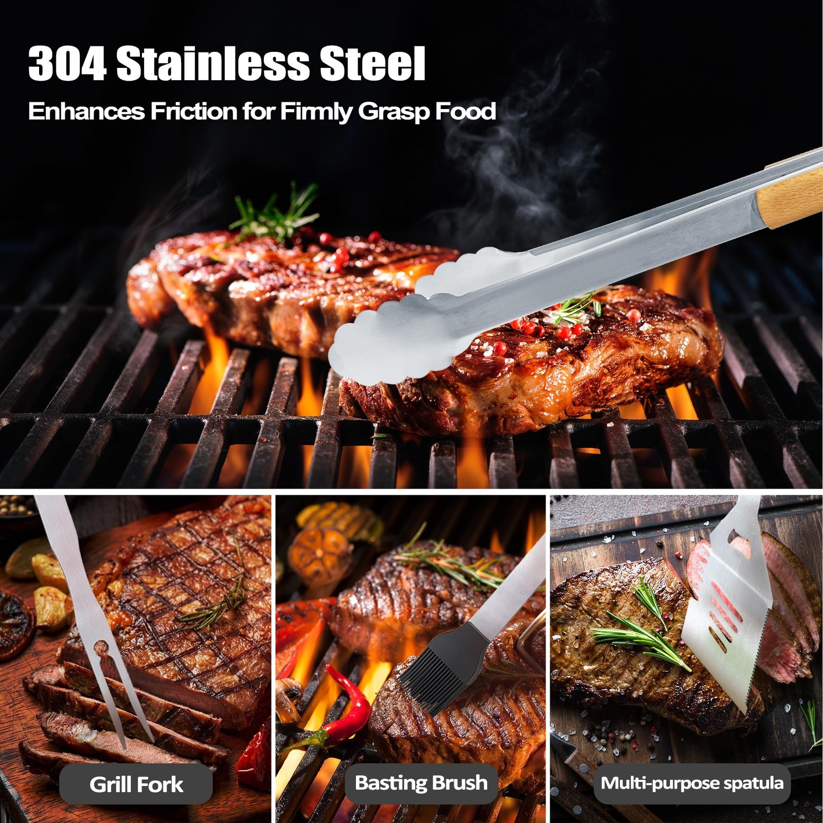 Dad Gifts from Daughter Fathers Day Heavy Duty Wooden BBQ Grilling Accessorie…