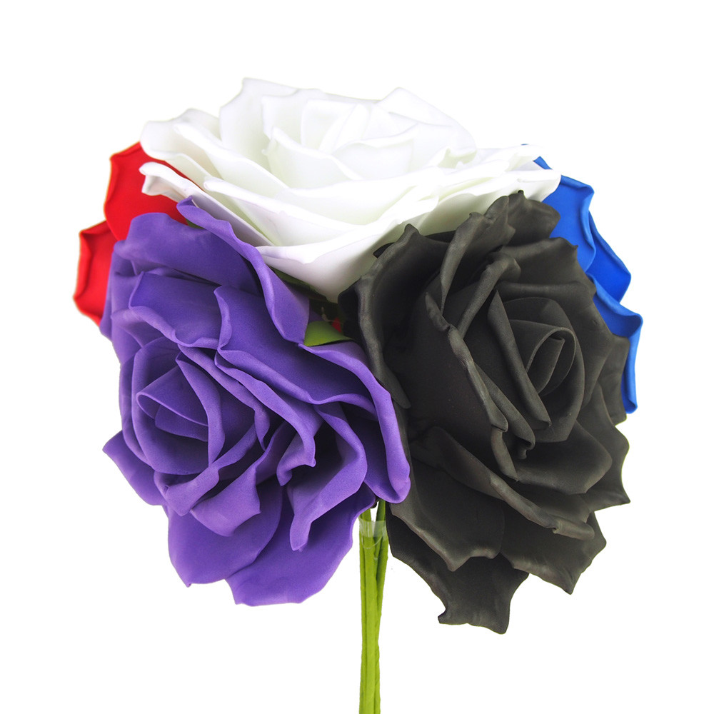 ESCDN Rose Foam Flower with Stem, 9-Inch