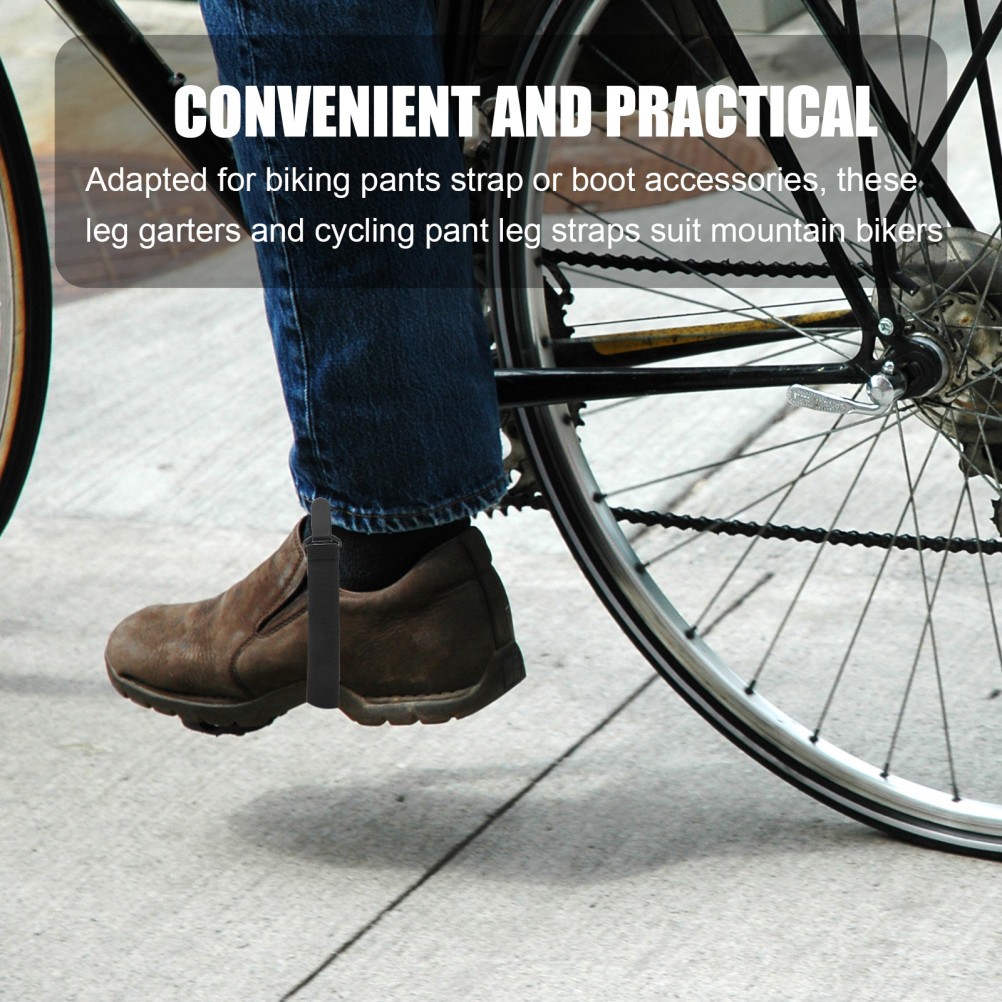 Black Reusable Motorcycle Pant Leg Clips Secure Boot Straps for Outdoor Work
