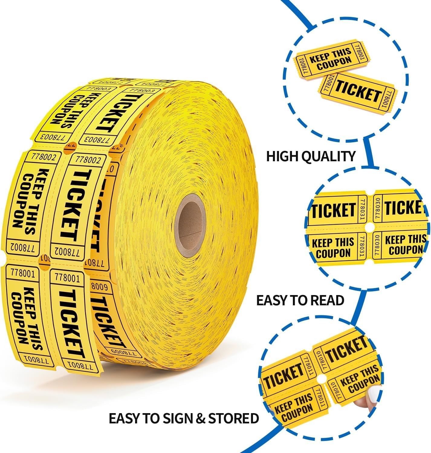 2000 Orange Raffle Tickets 4 Color Selection, Double Roll, Ticket for Events,…