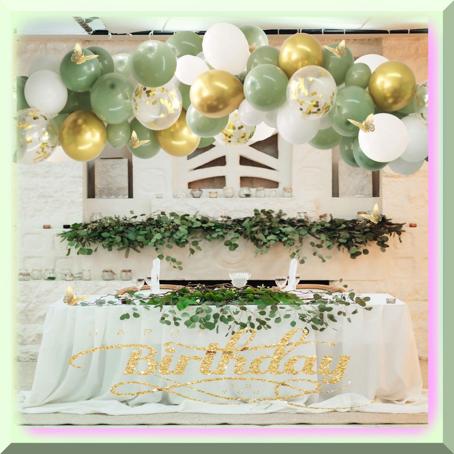 Balloon Garland Kit with Olive and Sage Green Balloons