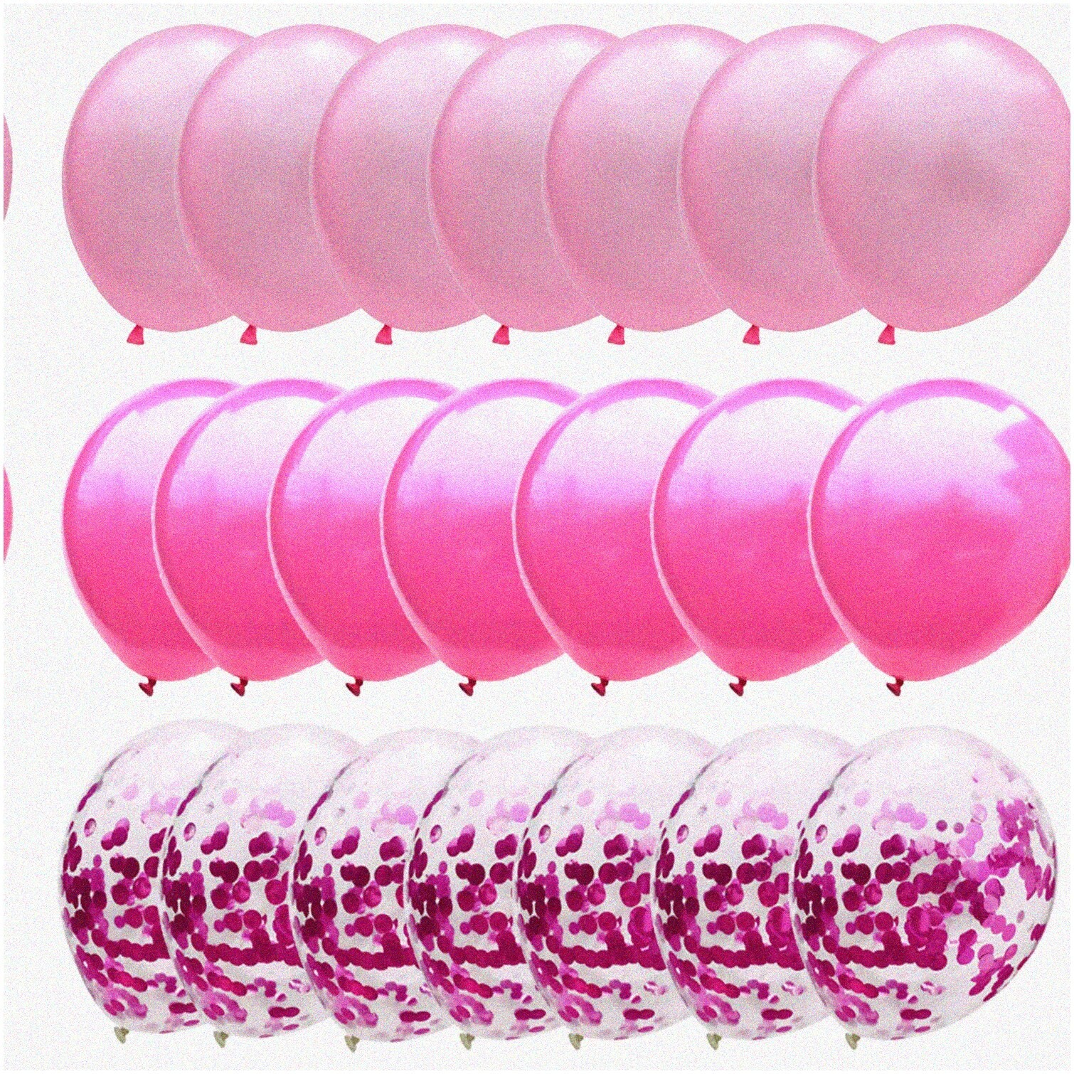 Pink Metallic Confetti Balloons for Girls’ Party