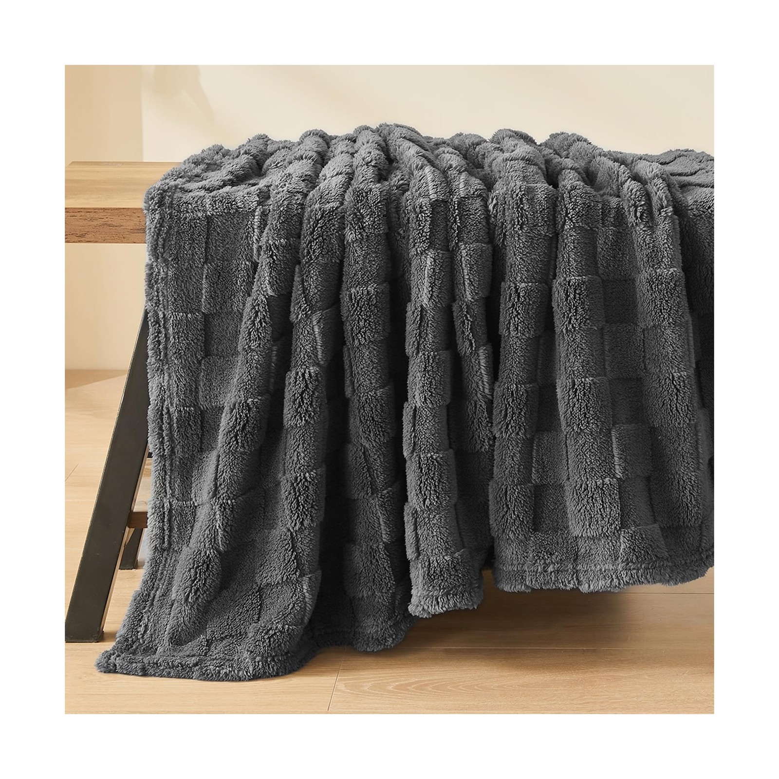 NEWCOSPLAY Super Soft Twin Blanket Dark Grey Premium Silky Flannel … Fast Ship