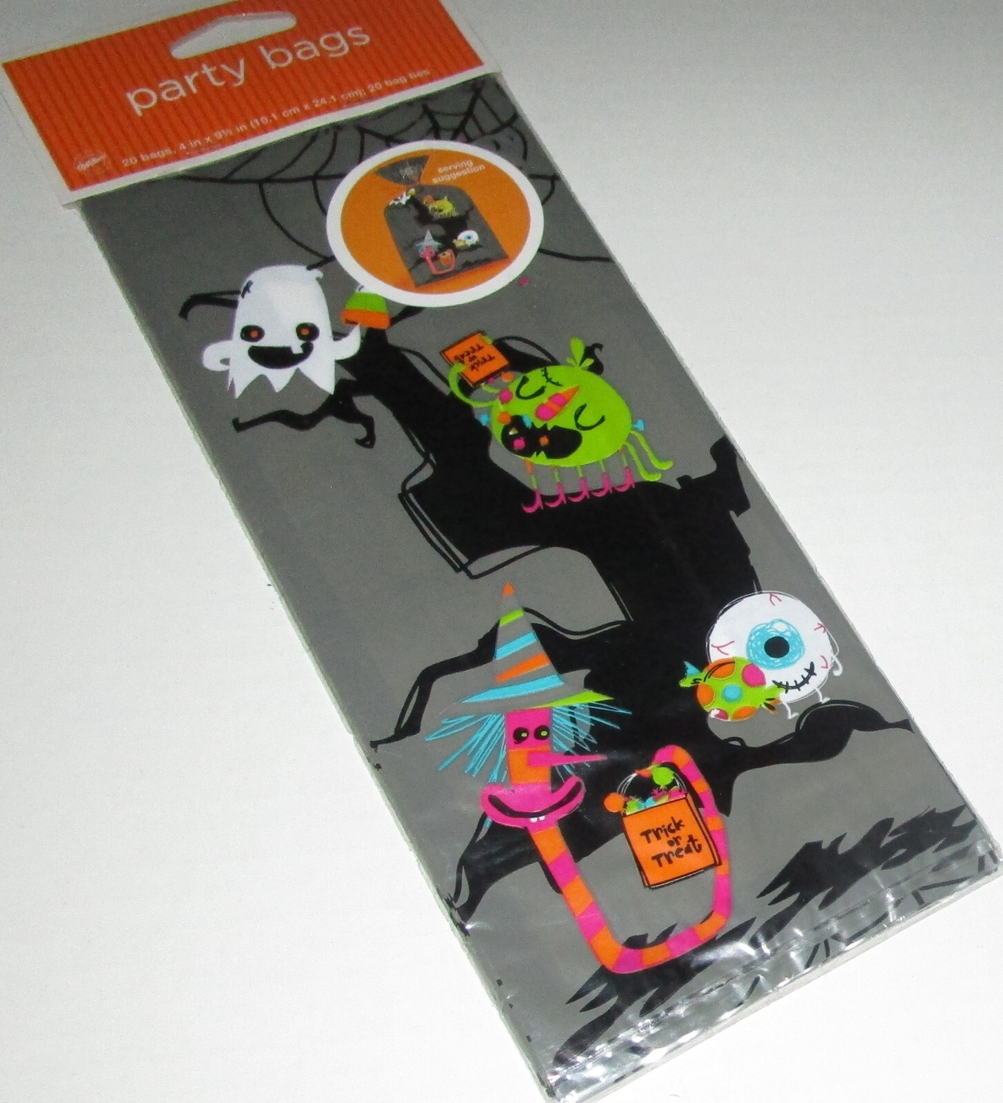 WILTON Halloween Party Bags w/Ties 20 Ct. 4″ X 9 1/2″