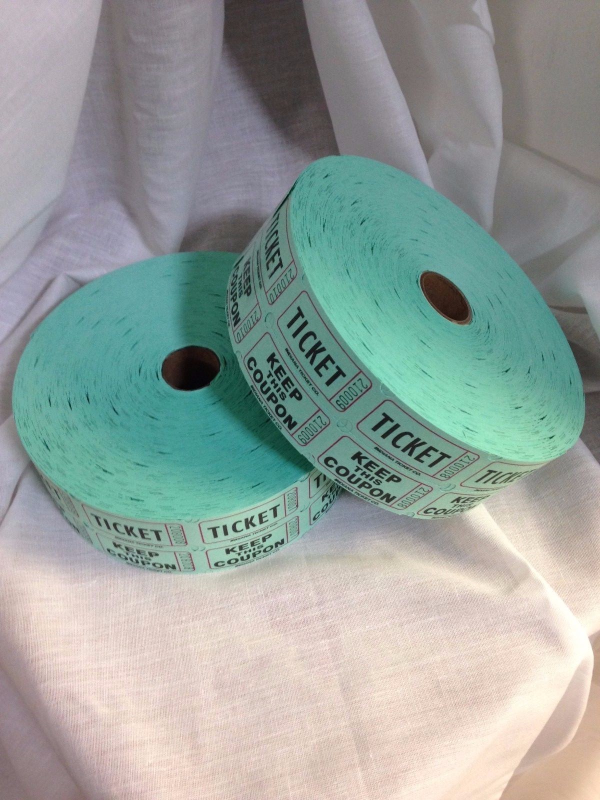 Double Stub Raffle Tickets 20 Rolls Full Case 2000 Each Roll 50/50 Split the Pot