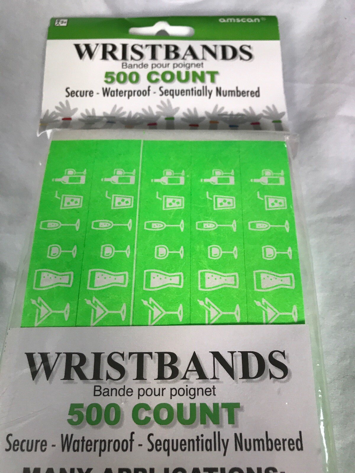 NEW Green Drinking Age +21 Event Wristbands 500 Count Secure Waterproof