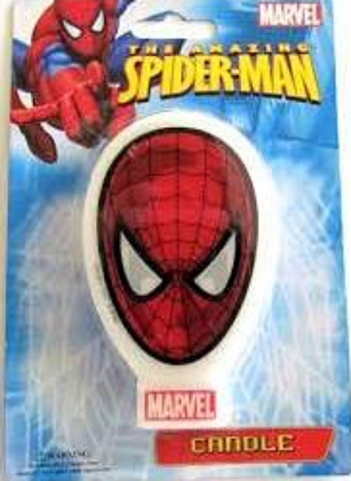 Spiderman Party Candle – Flat 9cm x 5.5cm x 1cm – Spiderman Party Supplies