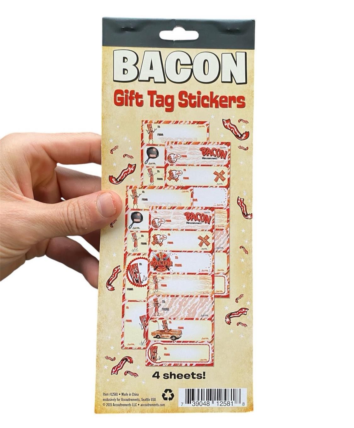 MR. BACON GIFT TAG STICKERS – Wrapping Paper Name Tags – Archie McPhee