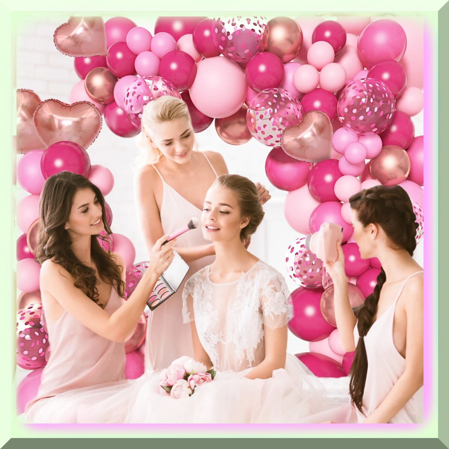 Valentine’s Pink and Rose Gold Balloon Garland Kit