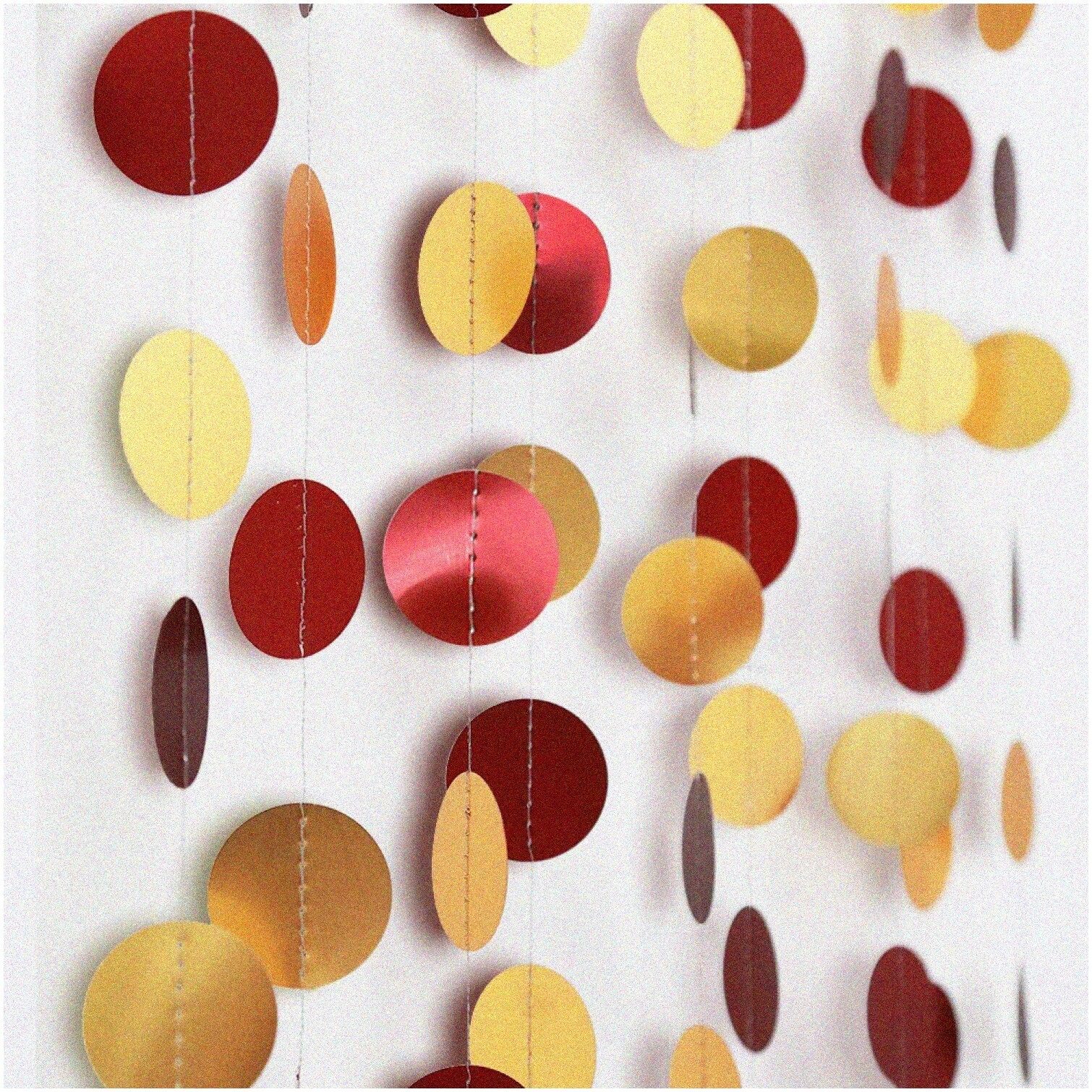 Red Circle Dots Garland Streamer 52ft