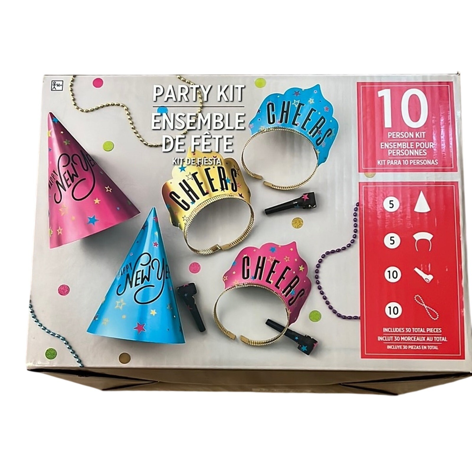 NWT Amscan New Years Party Kit 10 Person