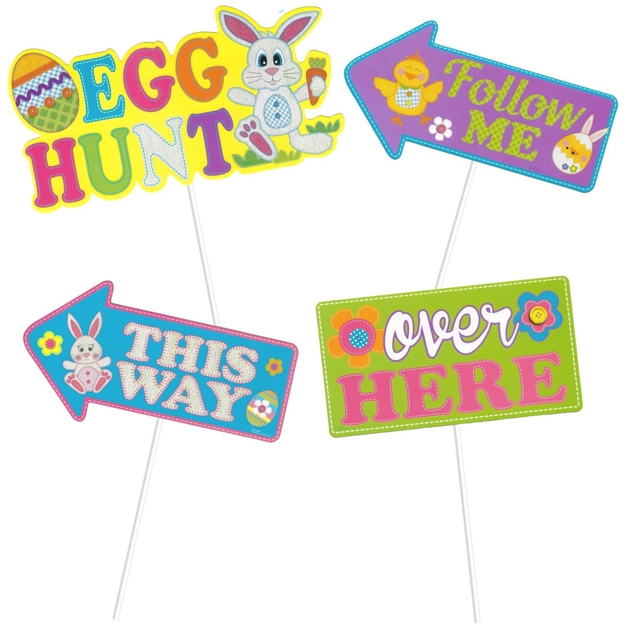 Easter Egg Hunt Sign Kit 4pc – Easter Hunt Party Supplies