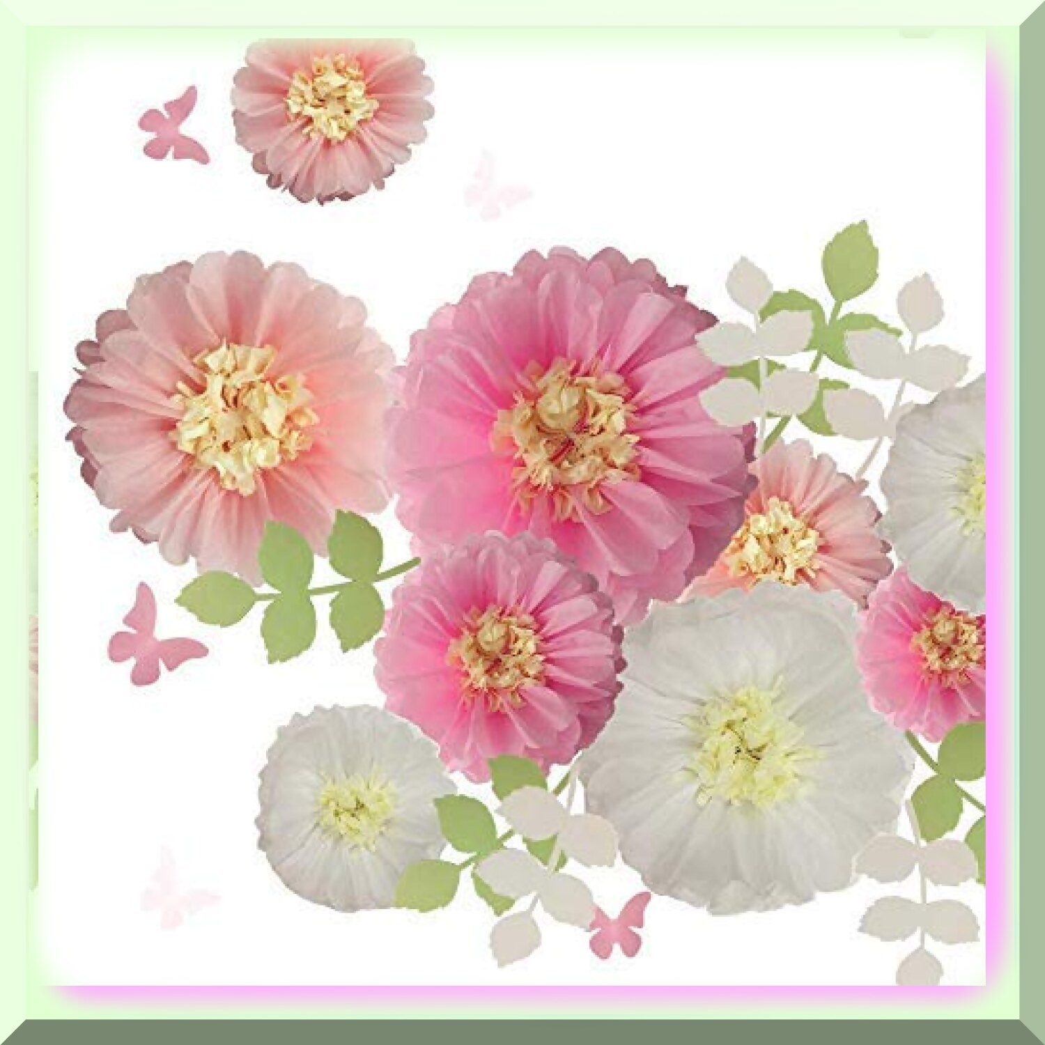 Tissue Paper Flower and Butterfly Decoration Set