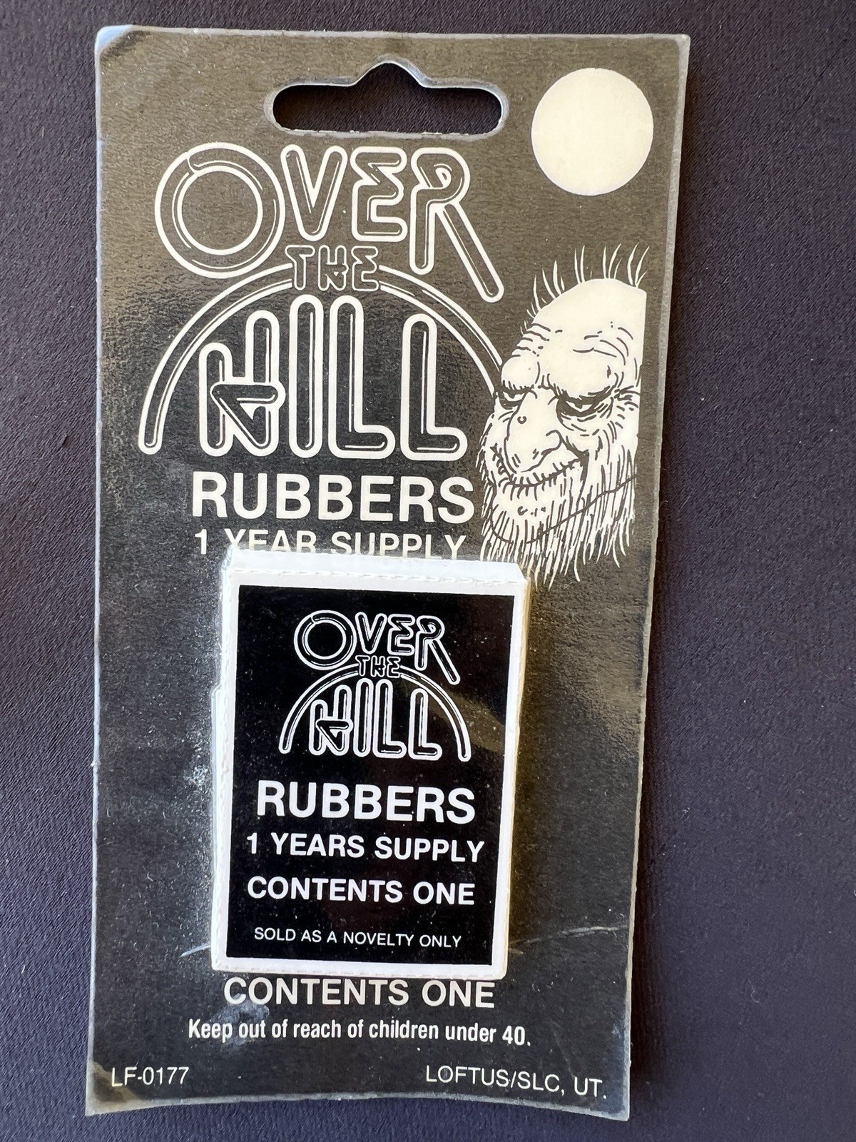 “Over The Hill Rubbers” 1 Years Supply, Contents One & Over The Hill Confetti