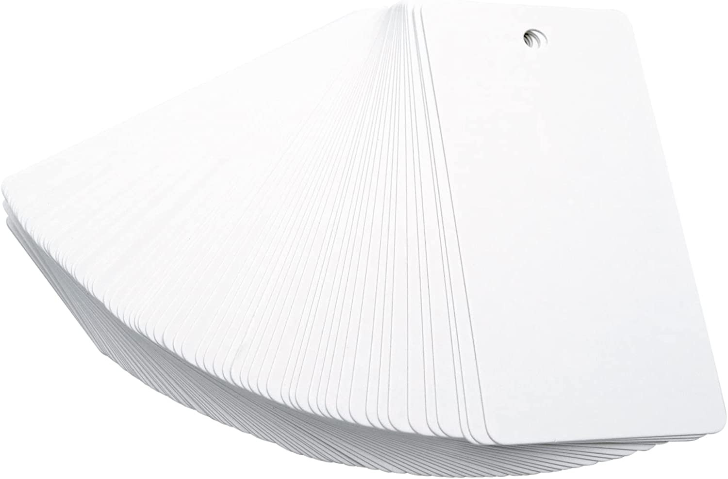 100PCS Blank Gift Tags,3.5” X 1.7” White Kraft Paper Gift Tag with String, Recta