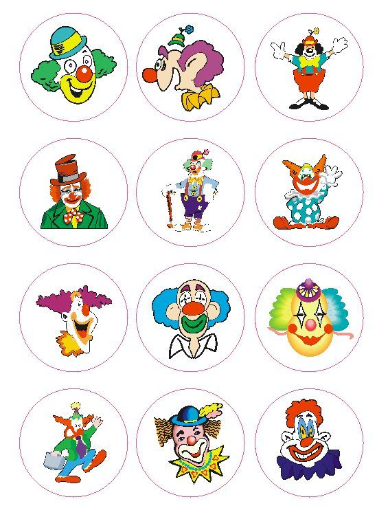 Clowns Juggling Labels Stickers Decals CRAFTS Teachers SCHOOLS Made In USA #D27