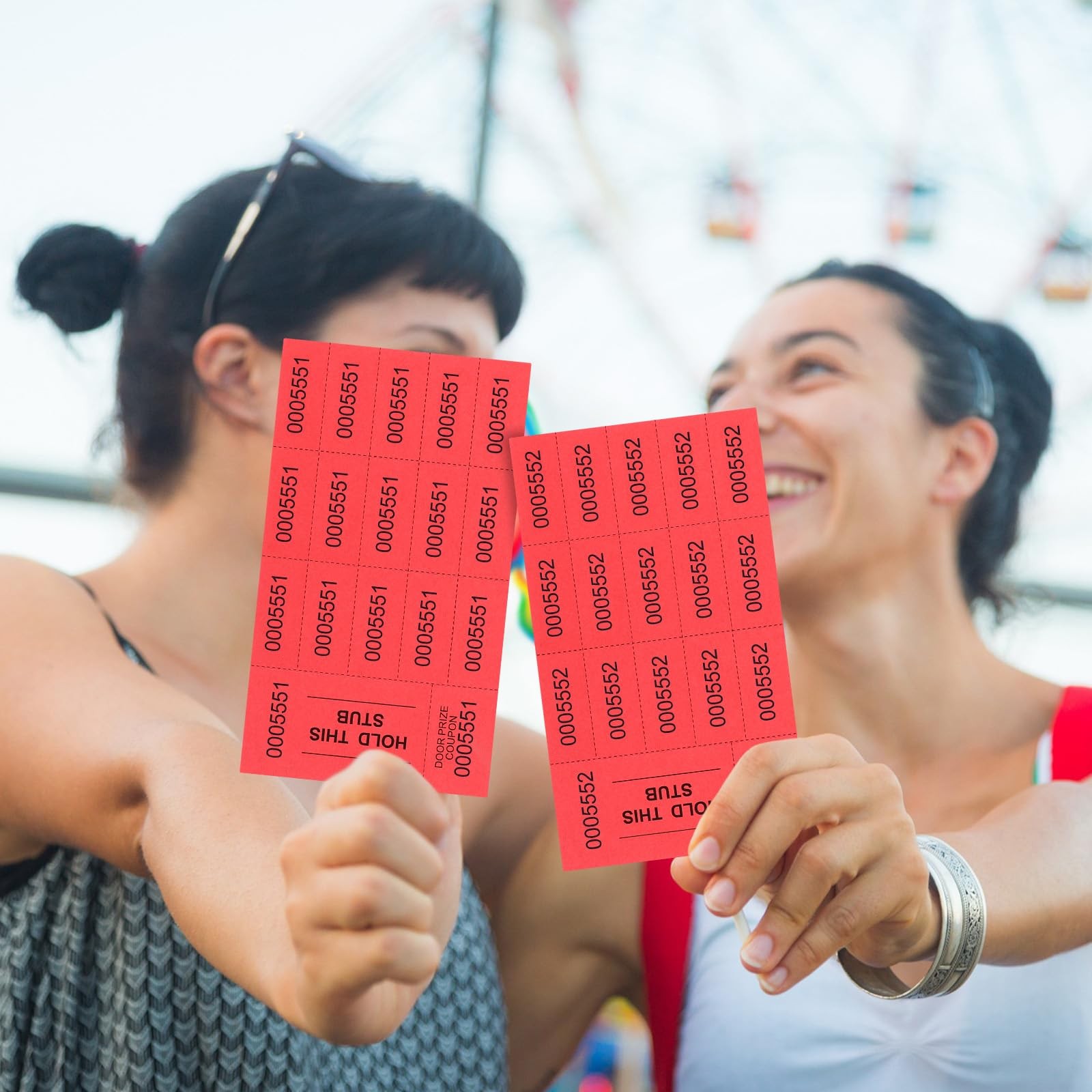 504 Sheet 15 Bid Raffle Ticket Different Number Chinese Auction Event Red