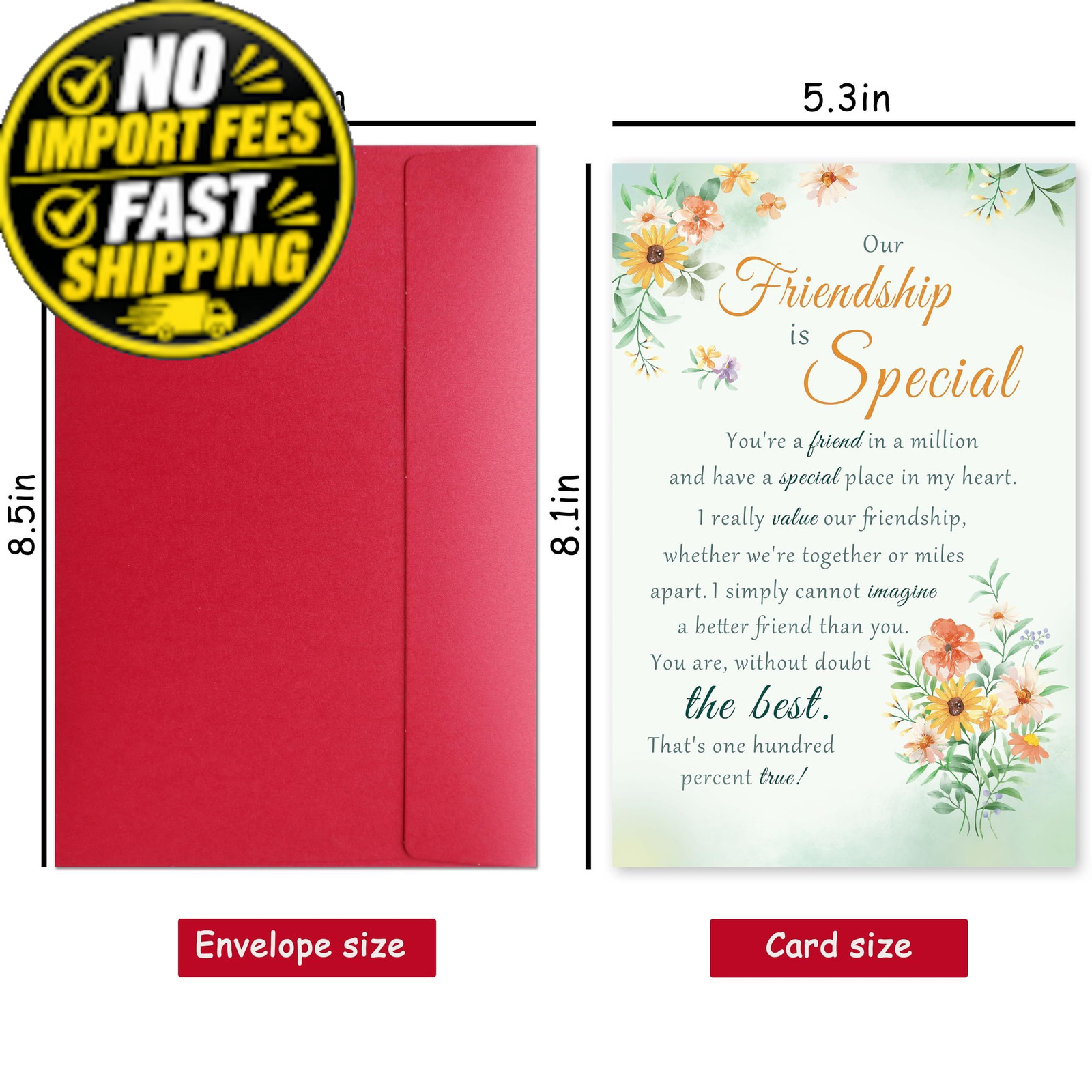 Bewoow Funny Best Friend Birthday Card for 8.1 x 5.3 inches, Special