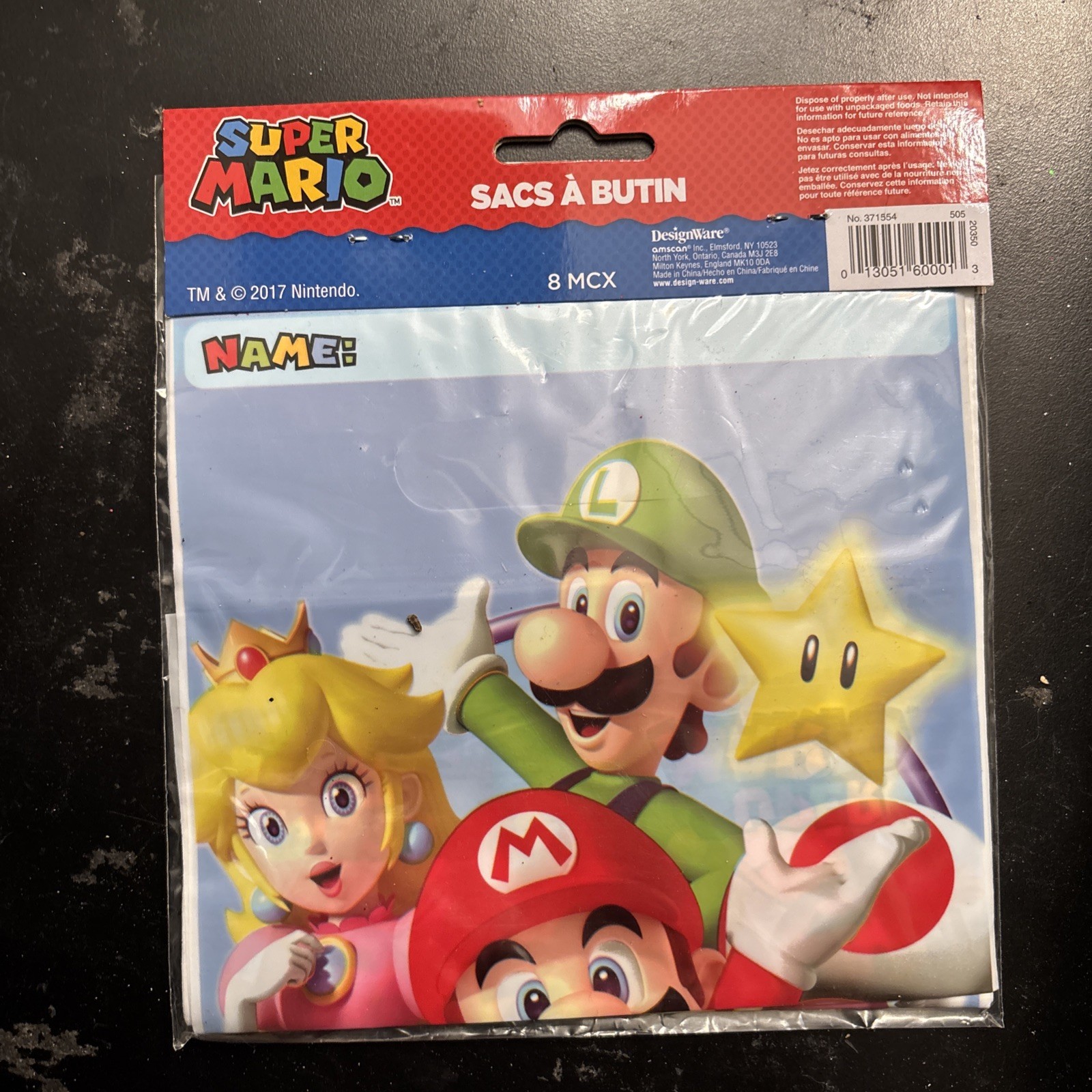 Lot Of 7 Nintendo Super Mario Loot Goodie Bags Video Game Birthday Party 8ct