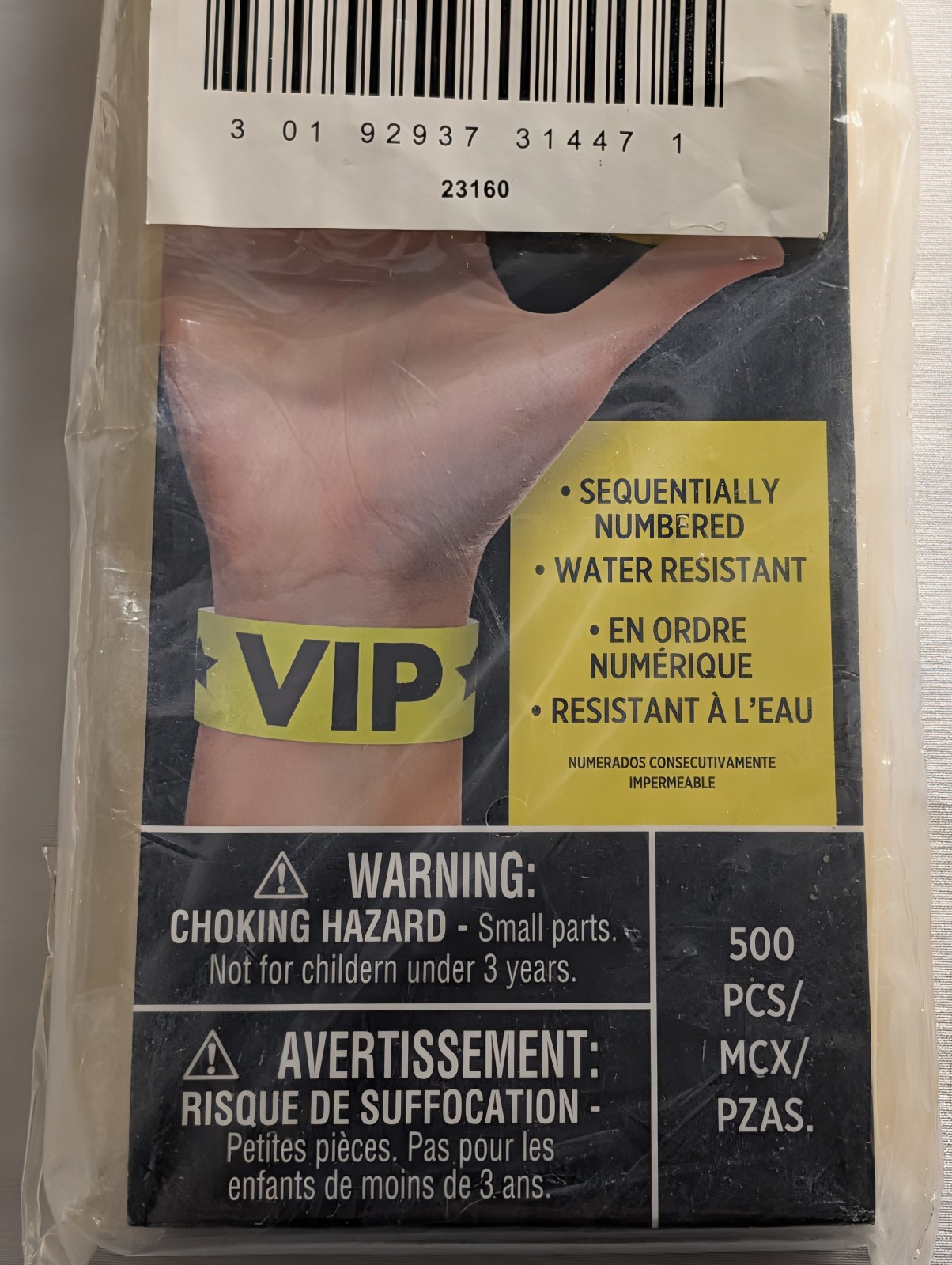 Amscan 500 Count VIP Star Yellow Tyvek Wristbands – Sequentially Numbered Event