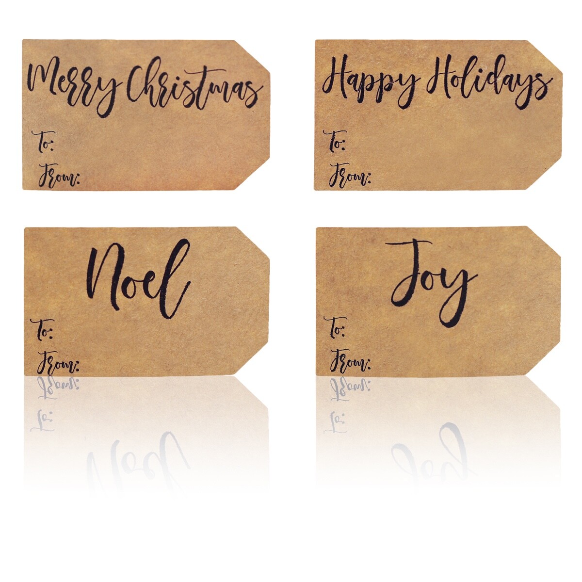 Natural Kraft Christmas Holiday – To & From Gift Tags | 2 x 3″ Inch – 100 Pack