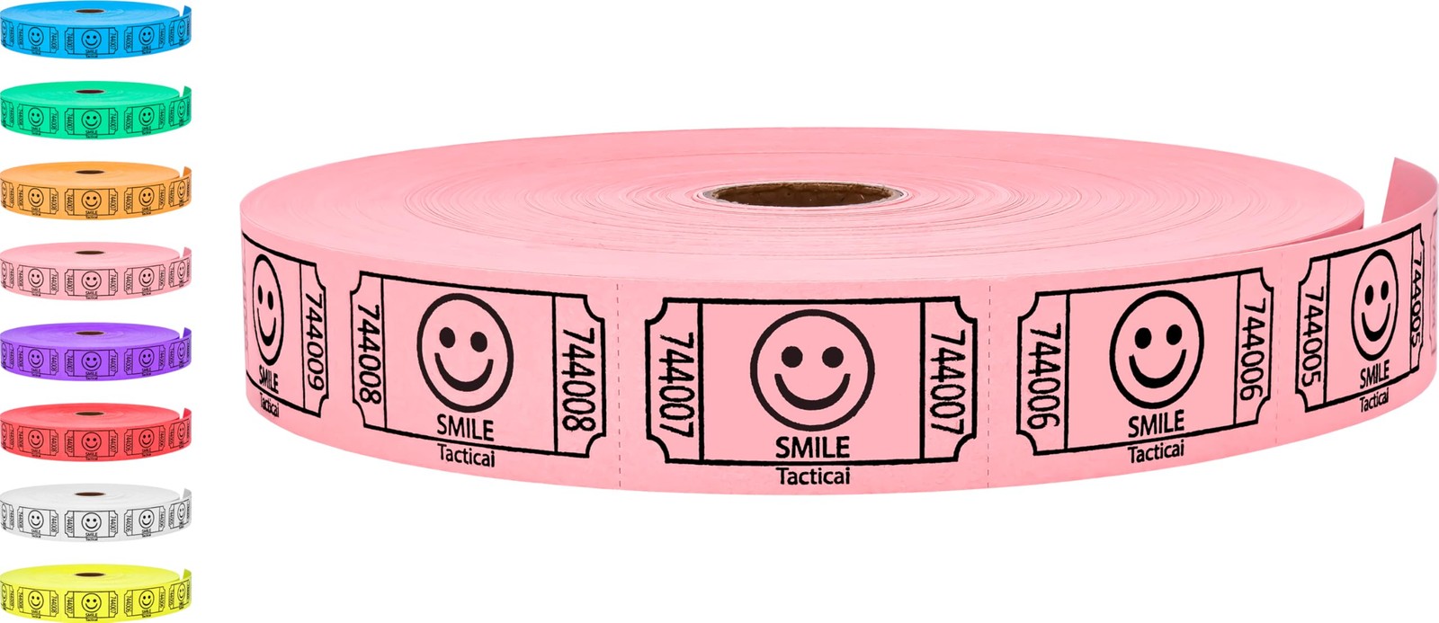 2000 Raffle Tickets Smile Pink Single Roll Events Entry Fundraiser Prize