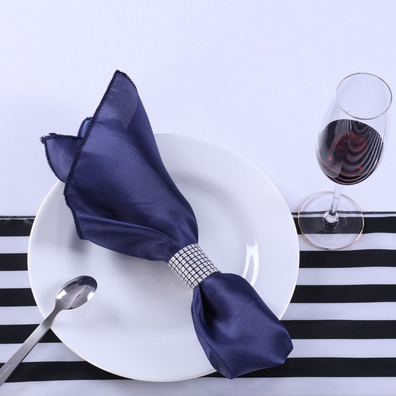 Satin Napkins Plain Fabric 10pcs for Wedding Table Cloth Decoration Dinner