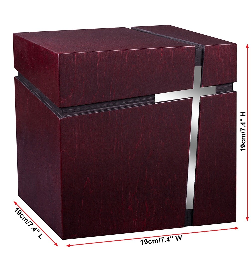 Modern Adult Cremation Urn for Ashes Funeral urn Unique Memorial with Cross