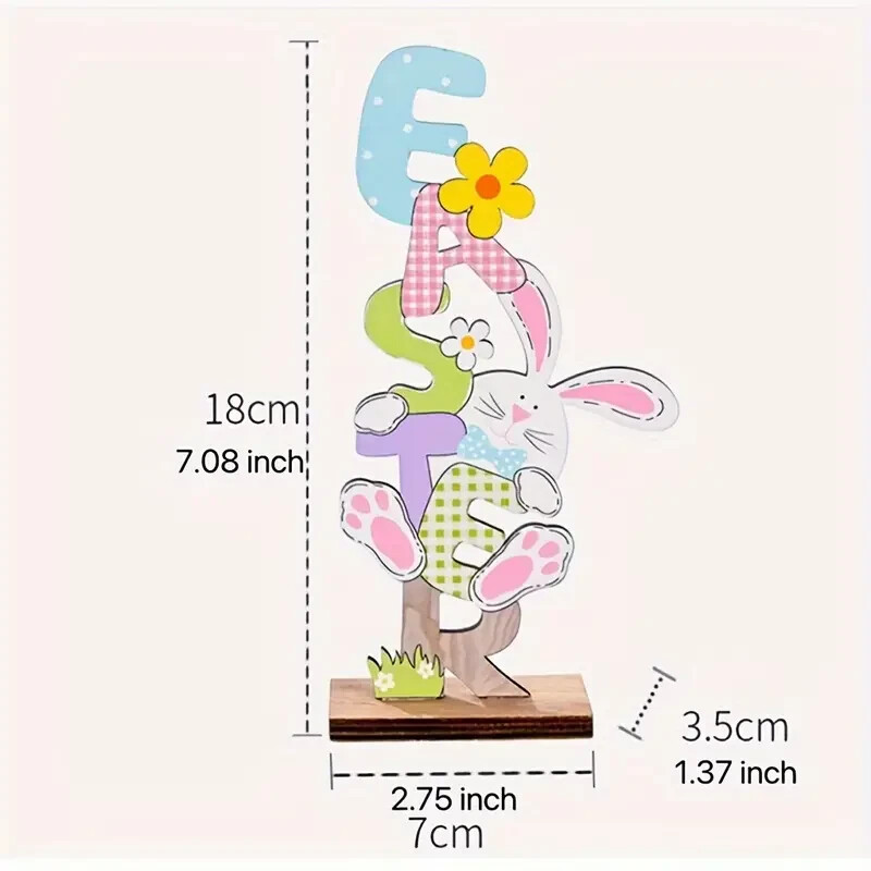 Easter Wooden Table Sign Easter Bunny Gnome Stand Tabletop Decor Set 2