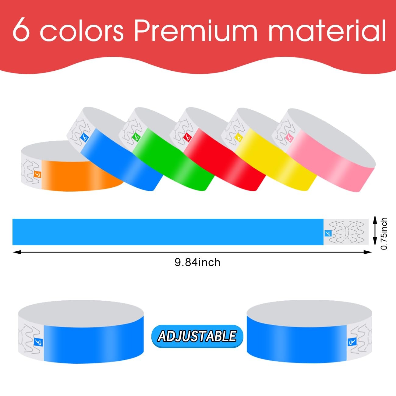 600 Pcs Colored Paper Wristbands Disposable Party Bracelets for Events