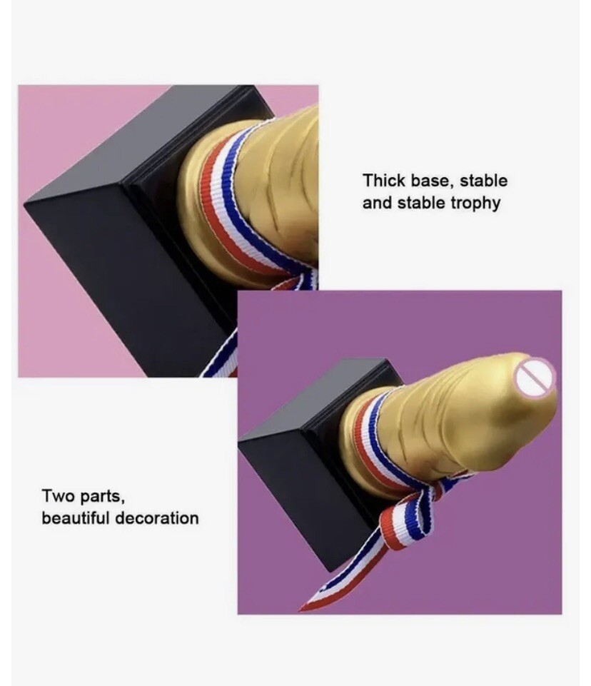 Funny Phallus Shaped Trophy Boyfriend Anniversary Gift – You’re a Dick Prank Gag