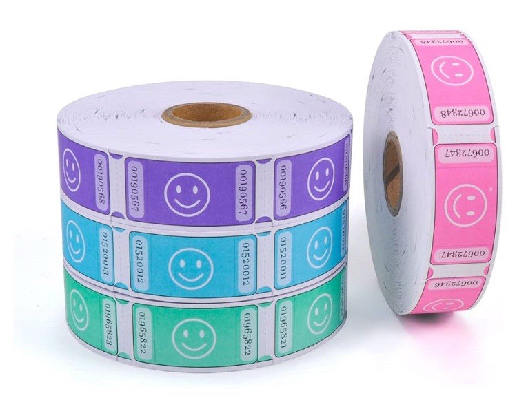 L Liked 4000 Assorted Raffle Tickets Each 1×2 Inch 1000/Roll Smile Face Pastel