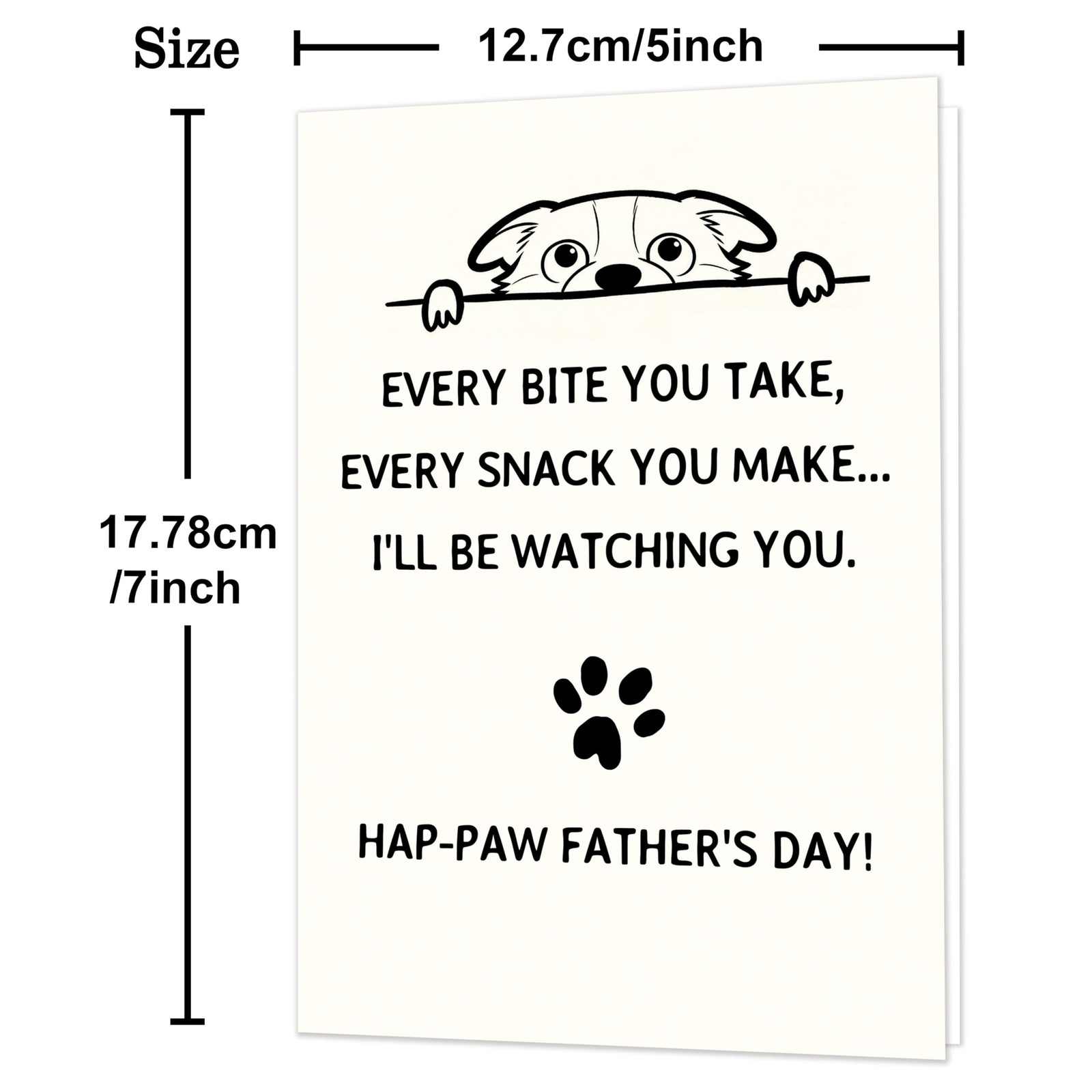 IDU Fathers Day Card from Dog, Dog Dad 7 x 5inches, ZN-507
