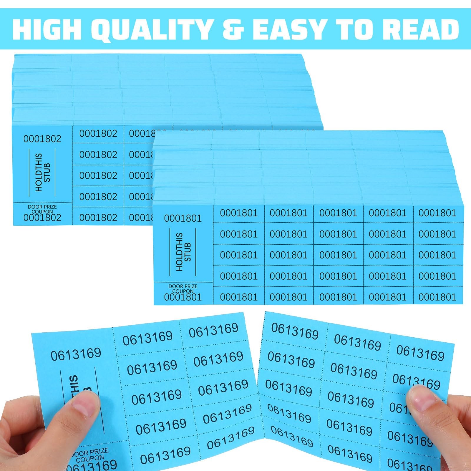 1200 Sheets Raffle Ticket Sheets Blue Chinese Auction Tickets with 25 Bid Num…