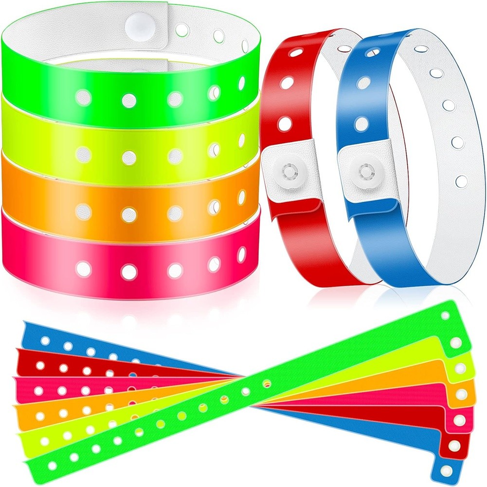 48pcs Vinyl Wristbands Plastic Event Wristbands Wristbands for Events6338