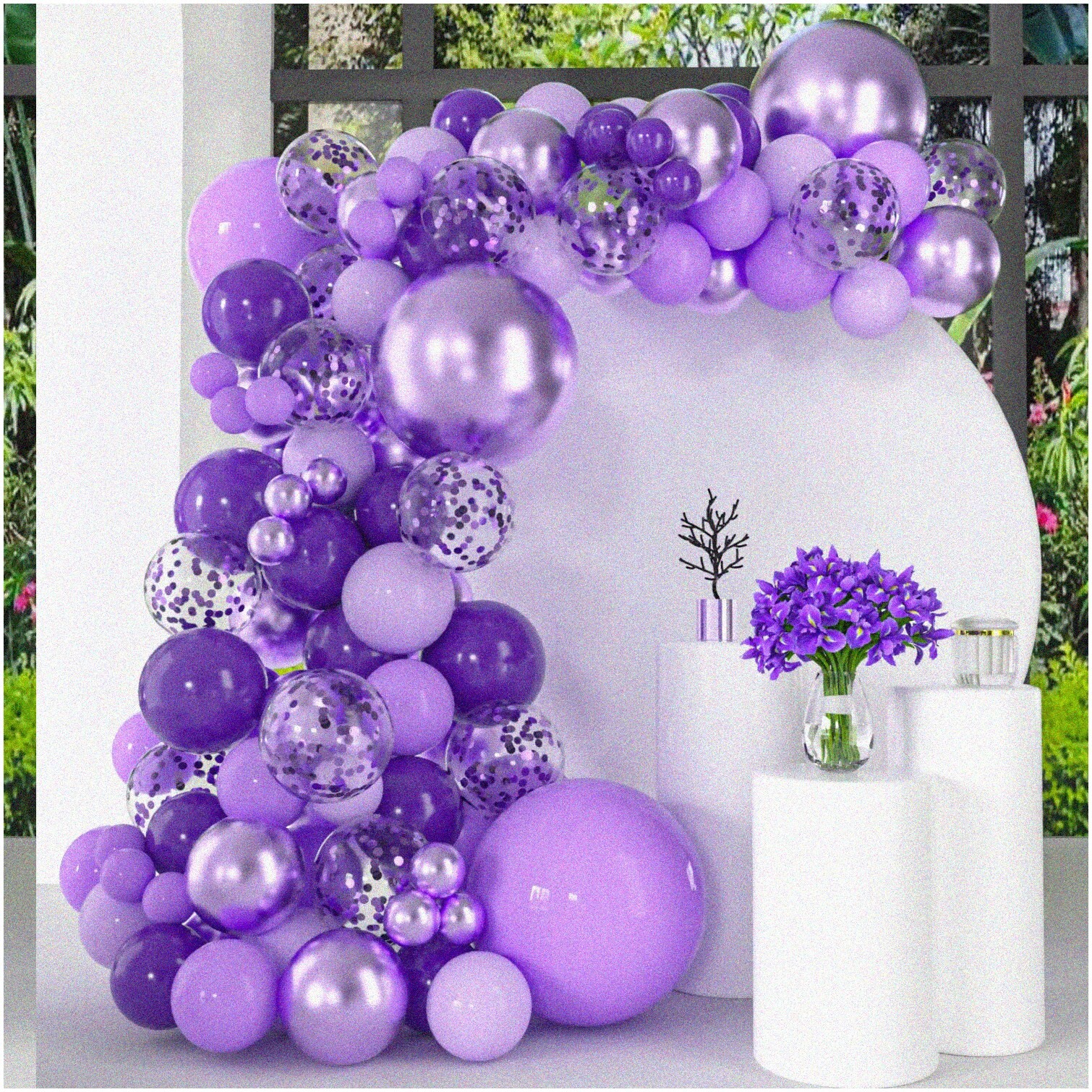 Purple Latex Balloon Party Kit 129 Pieces