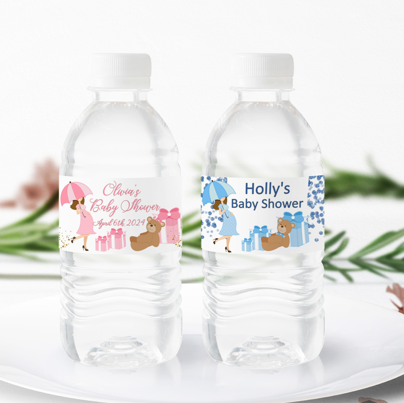Personalized Water Bottle Labels Boy Girl Baby Shower Party Decoration