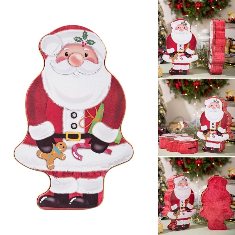 Christmas Santa Candy Holders Box Tin Treats Storage Container For Gifting